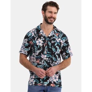 NEW NWT Mens Sz Large (42-44) Hawaiian Tropical Floral Button Up Shirt GEORGE
